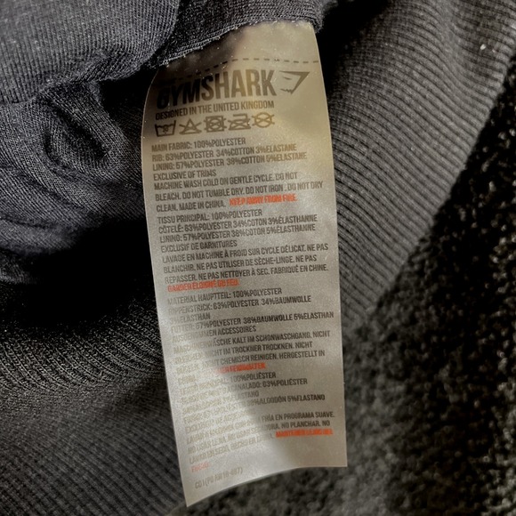 GYMSHARK Woman's Cropped Hoodie Size S Black Pullover Hoodie Borg Athleisure - Picture 6 of 9